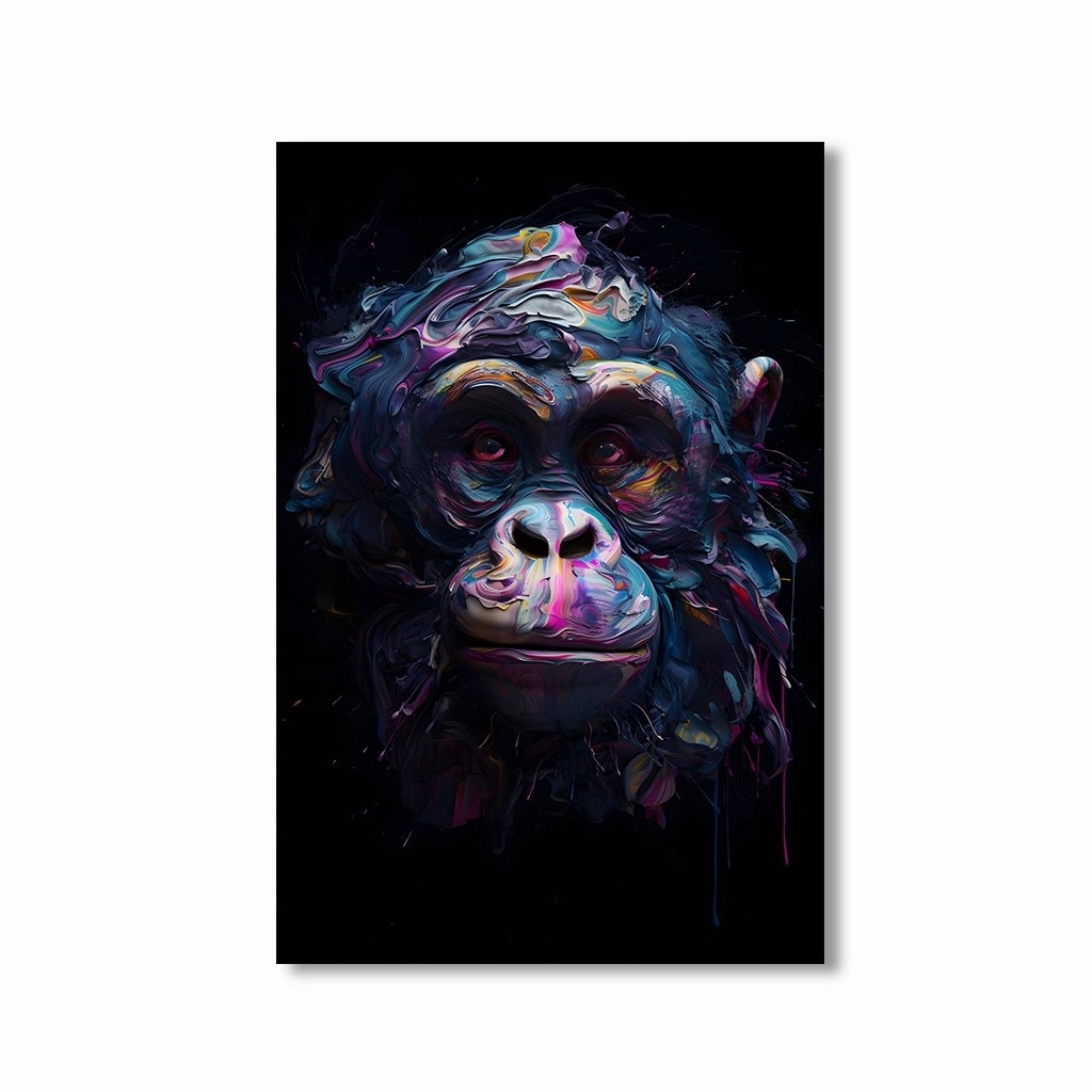 Chimp Art by Juliano de Araujo framed mural artwork
