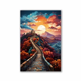Chinese Wall Pop Art by Catill framed mural artwork