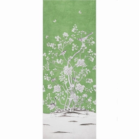 Chinois Palais Wallpaper Panel in Lettuce paper wall covering