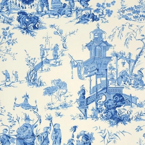 Chinois Wallpaper in China Blue paper wall covering