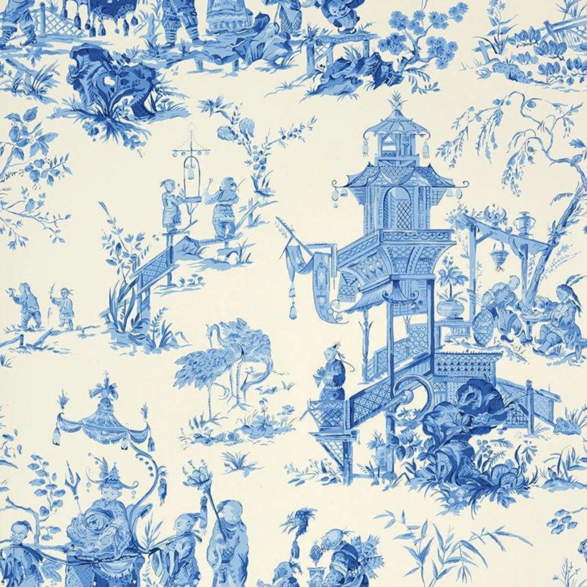 Chinois Wallpaper in China Blue paper wall covering