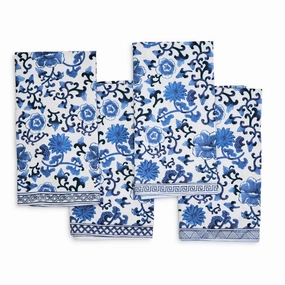 Chinoiserie Blue & White Floral Napkins mini desktop sculpture