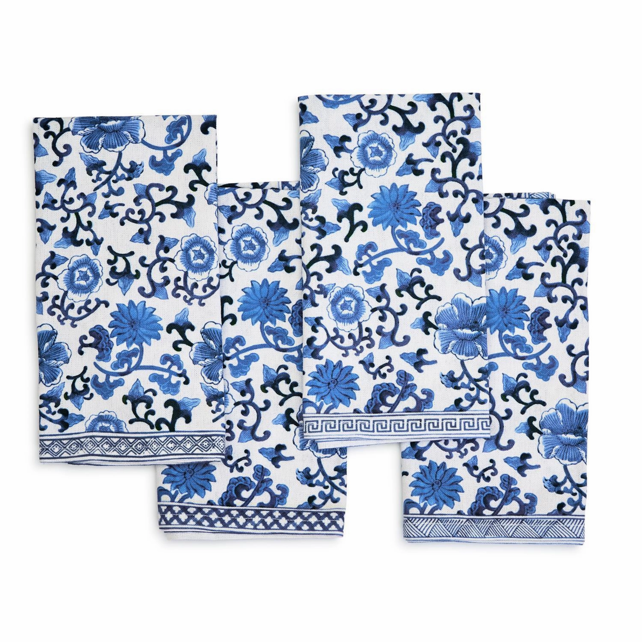 Chinoiserie Blue & White Floral Napkins cute desktop display