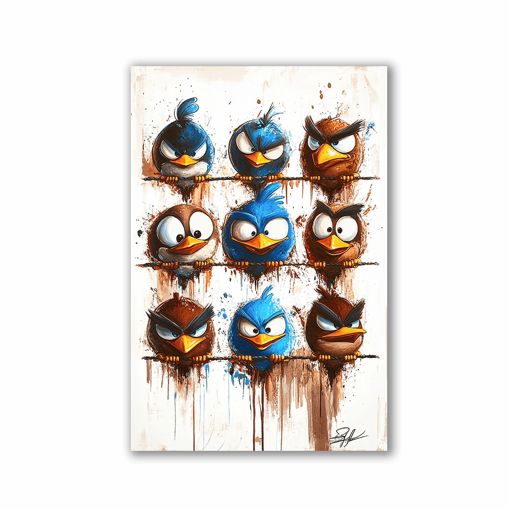Chirping rebels No1 by Catill framed mural artwork