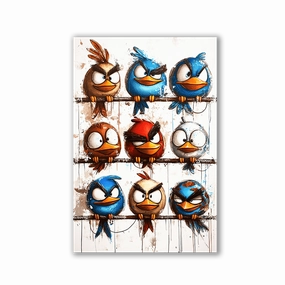 Chirping rebels No2 by Catill framed mural artwork