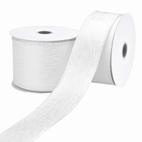 Christmas Embossed Wood Satin Ribbon, 10-yard wooden room decoration