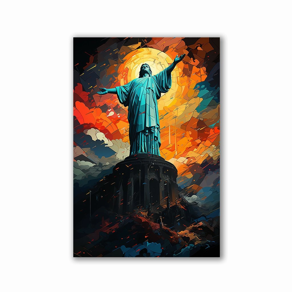 Christo Redentor in Rio Pop Art by Catill framed mural artwork
