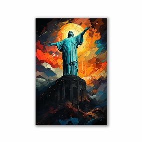 Christo Redentor in Rio Pop Art by Catill framed mural artwork
