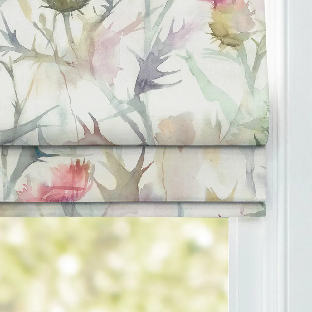 Cirsium Printed Cotton Made to Measure Roman Blinds Russet