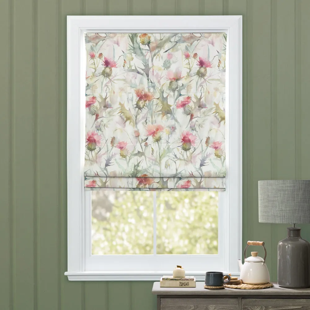 Cirsium Printed Cotton Made to Measure Roman Blinds Russet