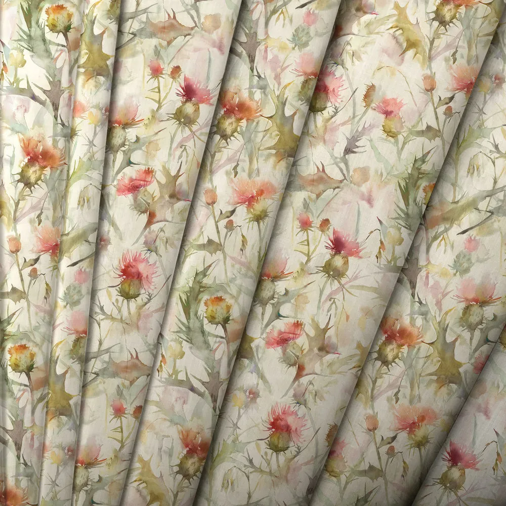 Cirsium Printed Cotton Made to Measure Roman Blinds Russett
