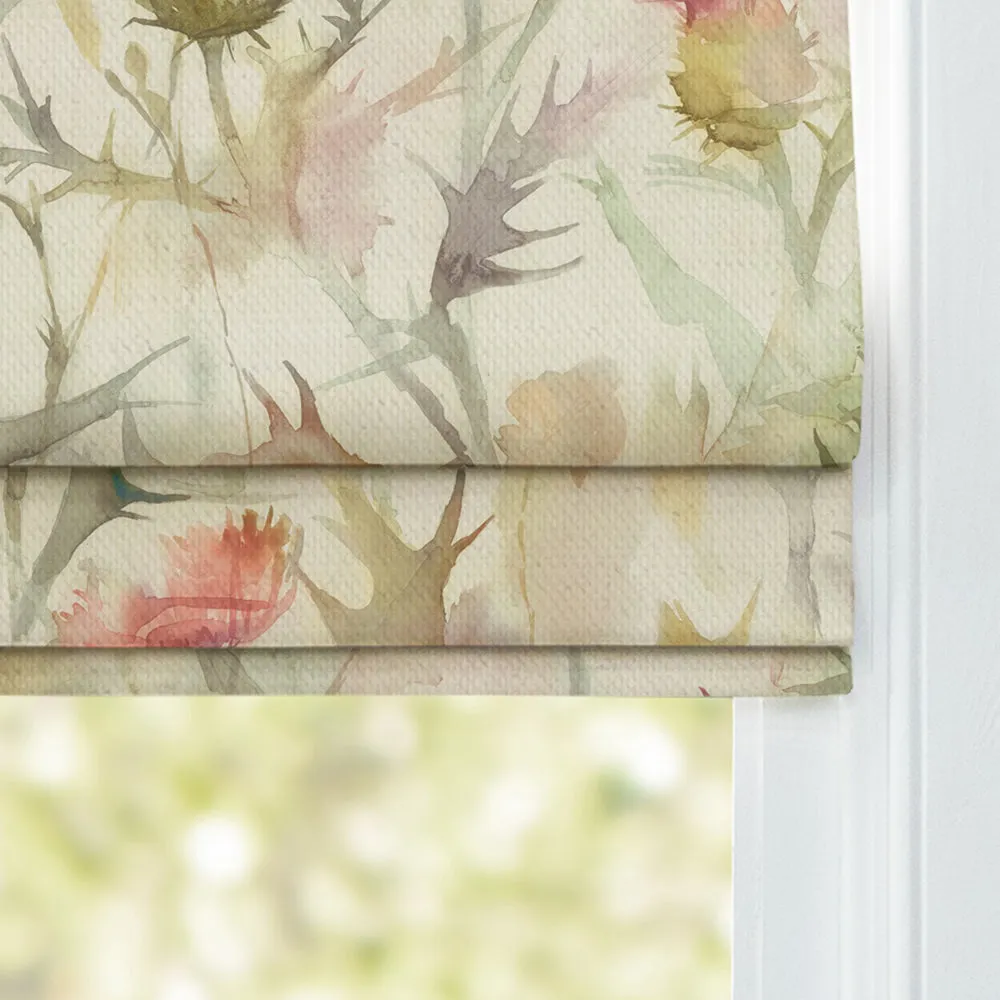 Cirsium Printed Cotton Made to Measure Roman Blinds Russett