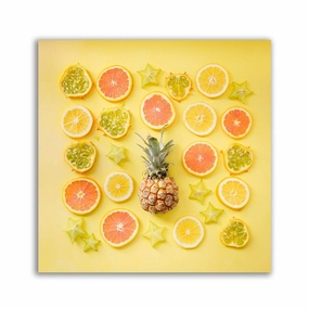 Citrus fruits framed mural artwork