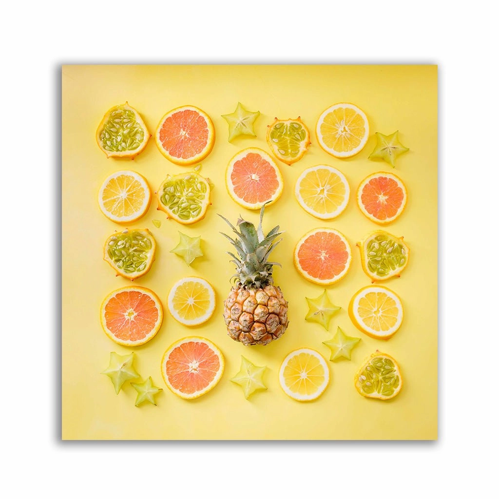 Citrus fruits framed mural artwork