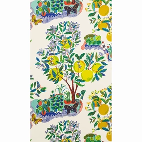 Citrus Garden Wallpaper in Primary Colors paper wall covering