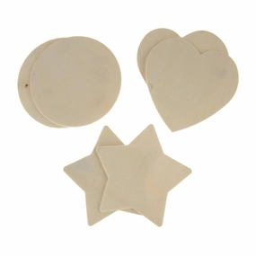 Classic Shapes Wooden Cut-Outs, Ivory, 4-Inch, 6-Count wooden room decoration