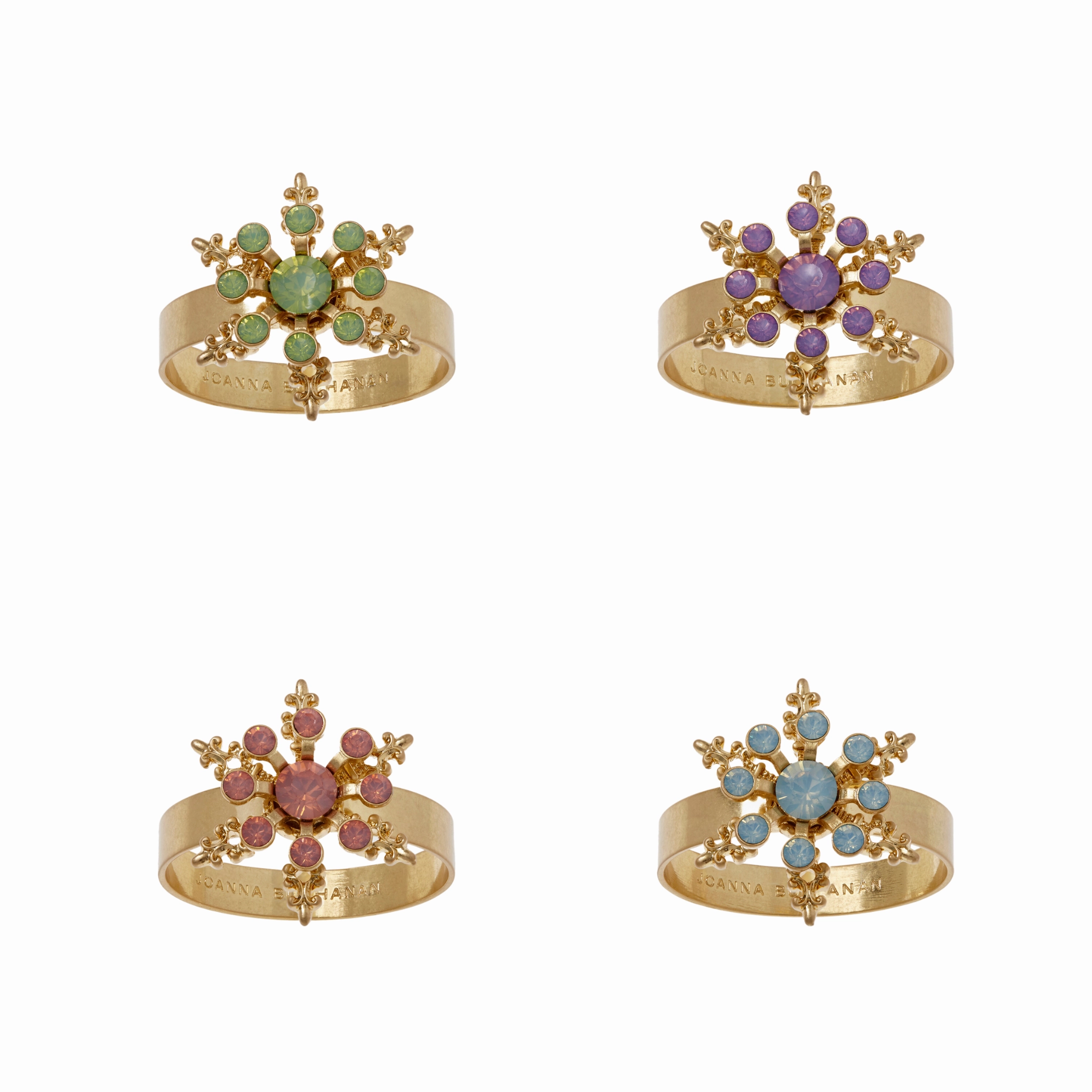Classic Snowflake Skinny Napkin Rings, Pastel, Set of Four cute desktop display
