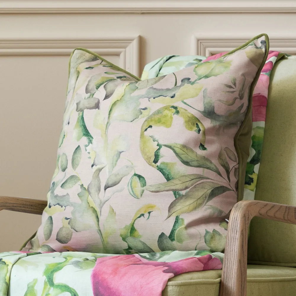 Claudia Printed Piped Cushion Sand chic floor carpet  