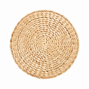 Clayton Round Natural Water Hyacinth Placemats, Set of 4 mini desktop sculpture