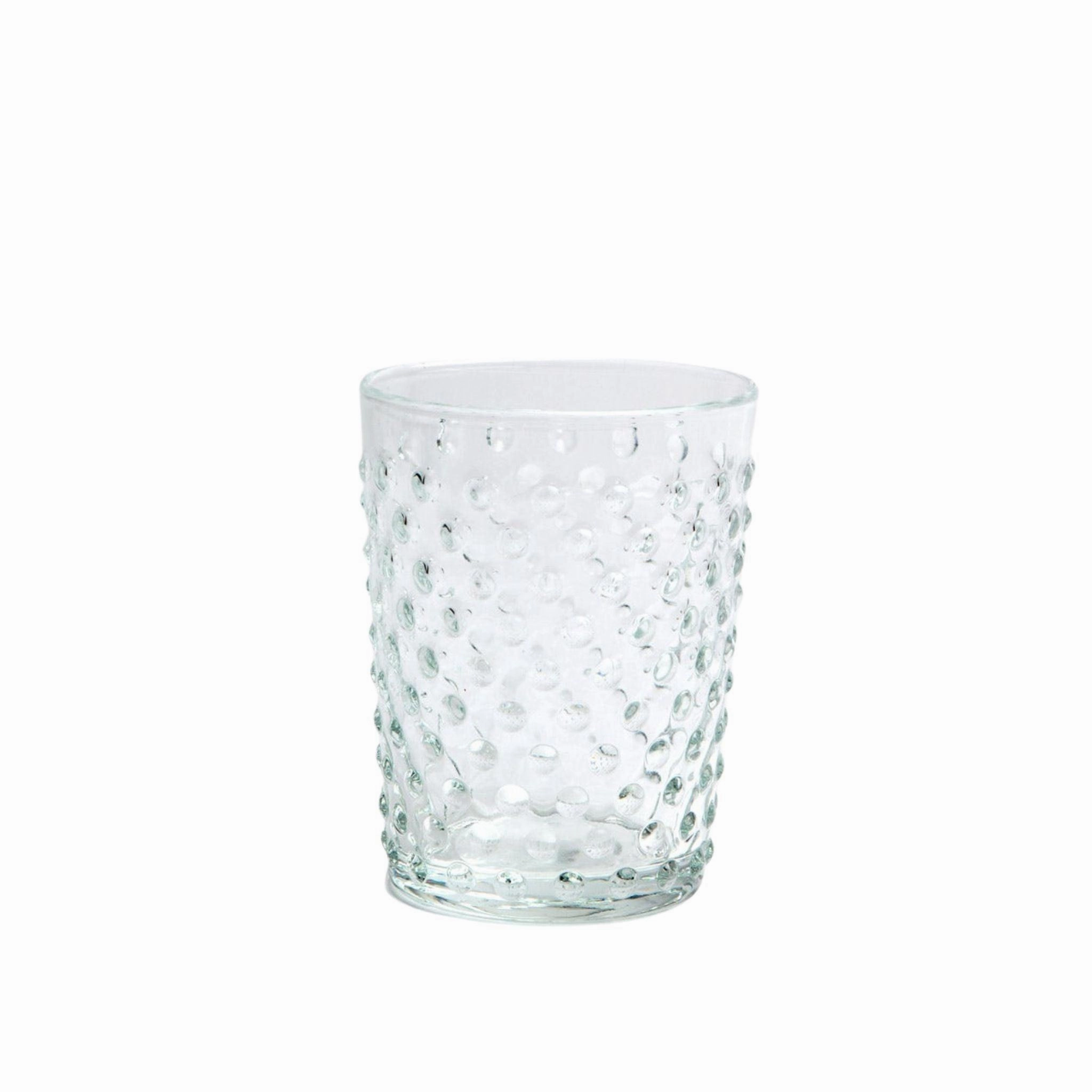 Clear Raised Dot Surface Hand Blown Glasses