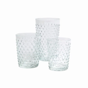 Clear Raised Dot Surface Hand Blown Glasses mini desktop sculpture