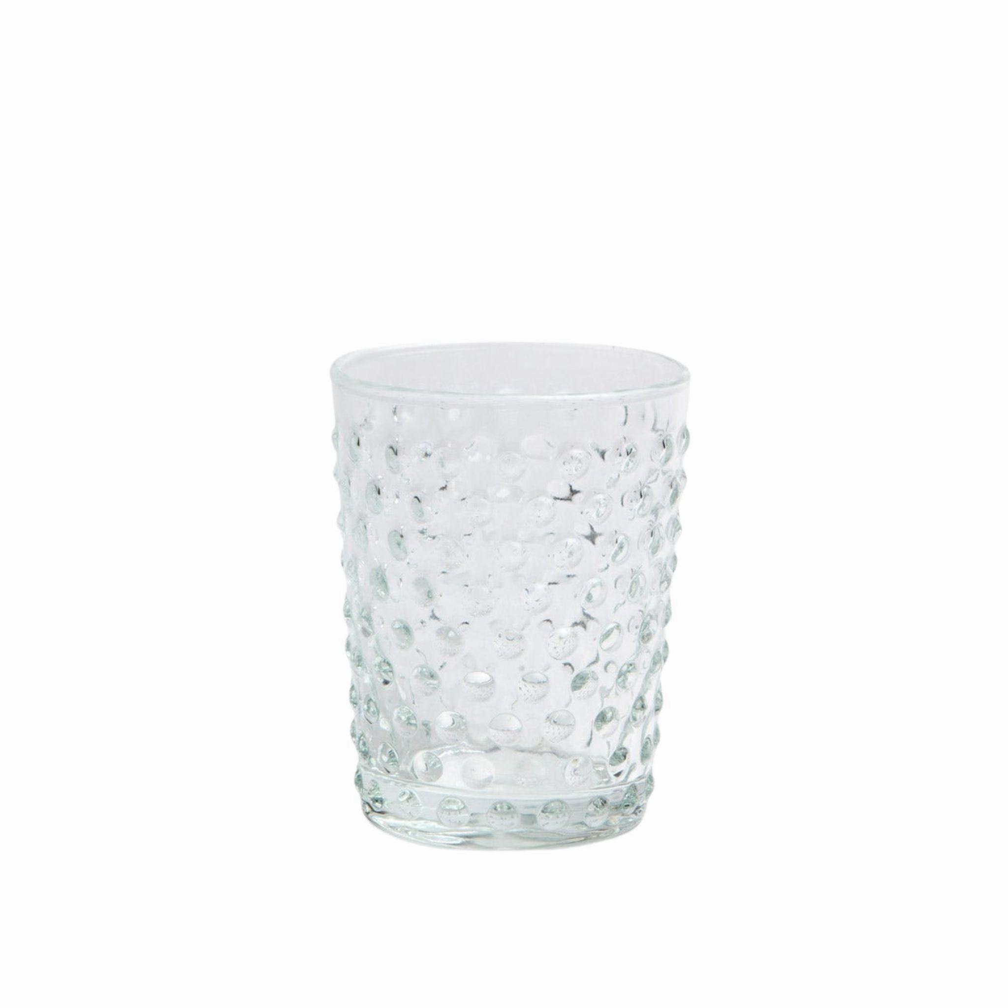 Clear Raised Dot Surface Hand Blown Glasses