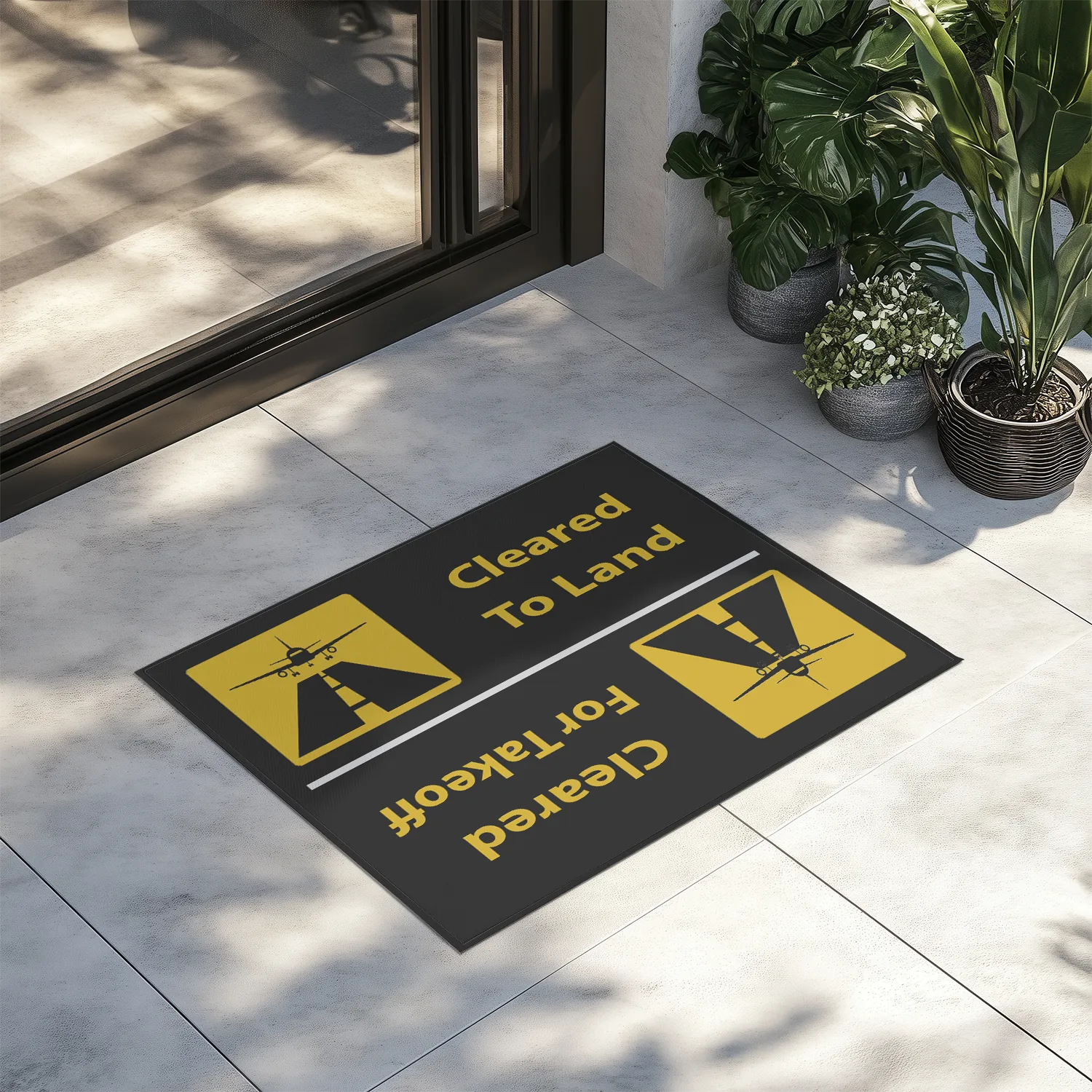 Cleared To Land / For Departure Designed Door Mats door entrance rug