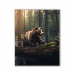Climbing Bear by Zenzdesign framed mural artwork