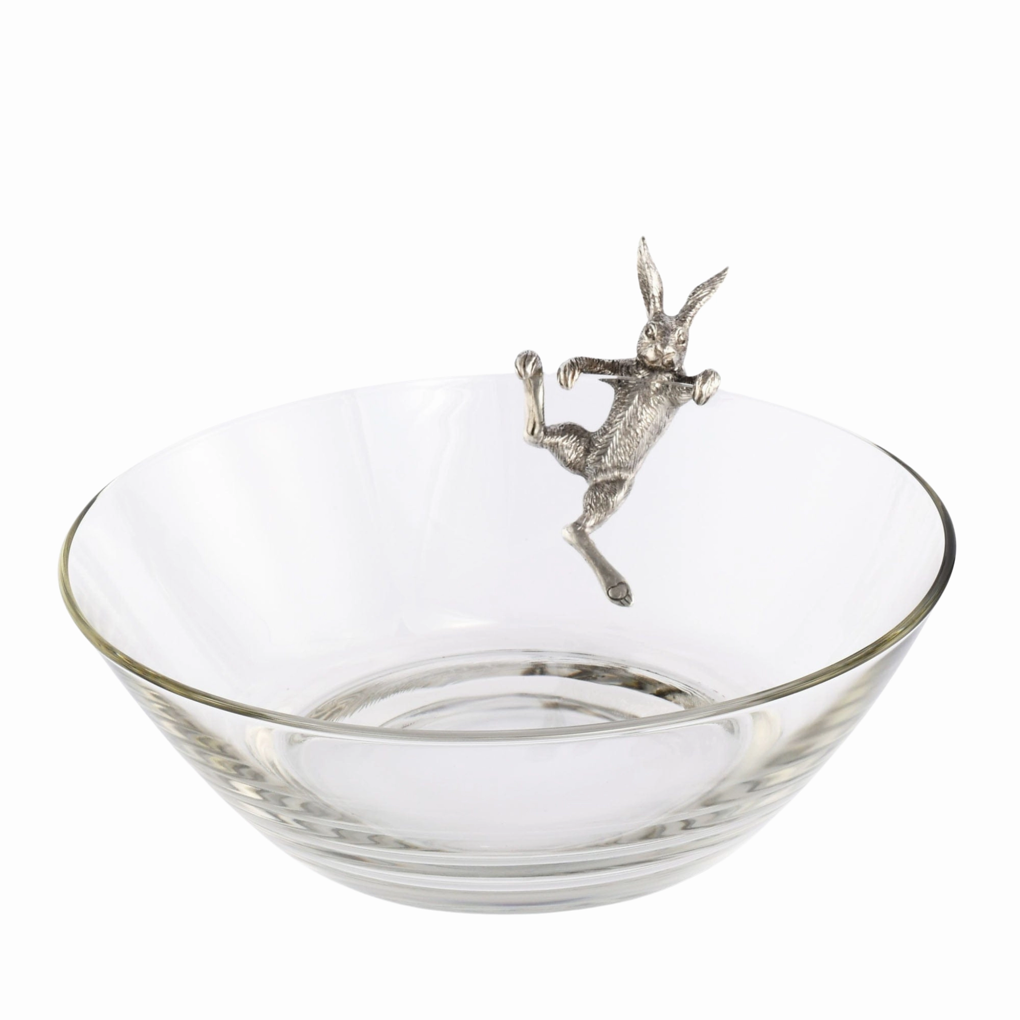Climbing Bunny Glass Serving / Salad Bowl