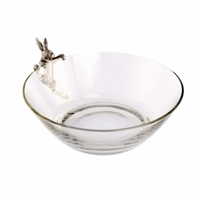 Climbing Bunny Glass Serving / Salad Bowl cute desktop display