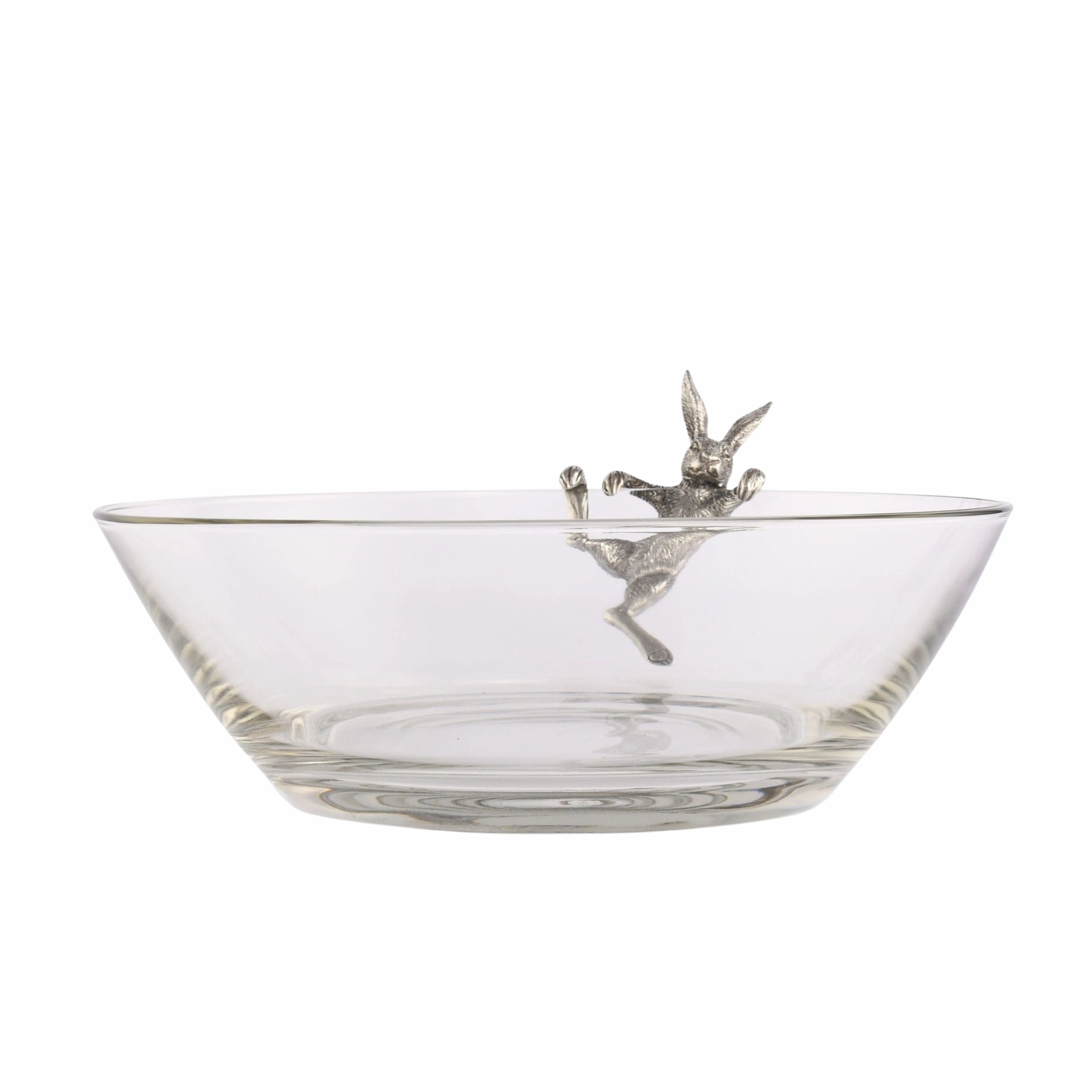 Climbing Bunny Glass Serving / Salad Bowl