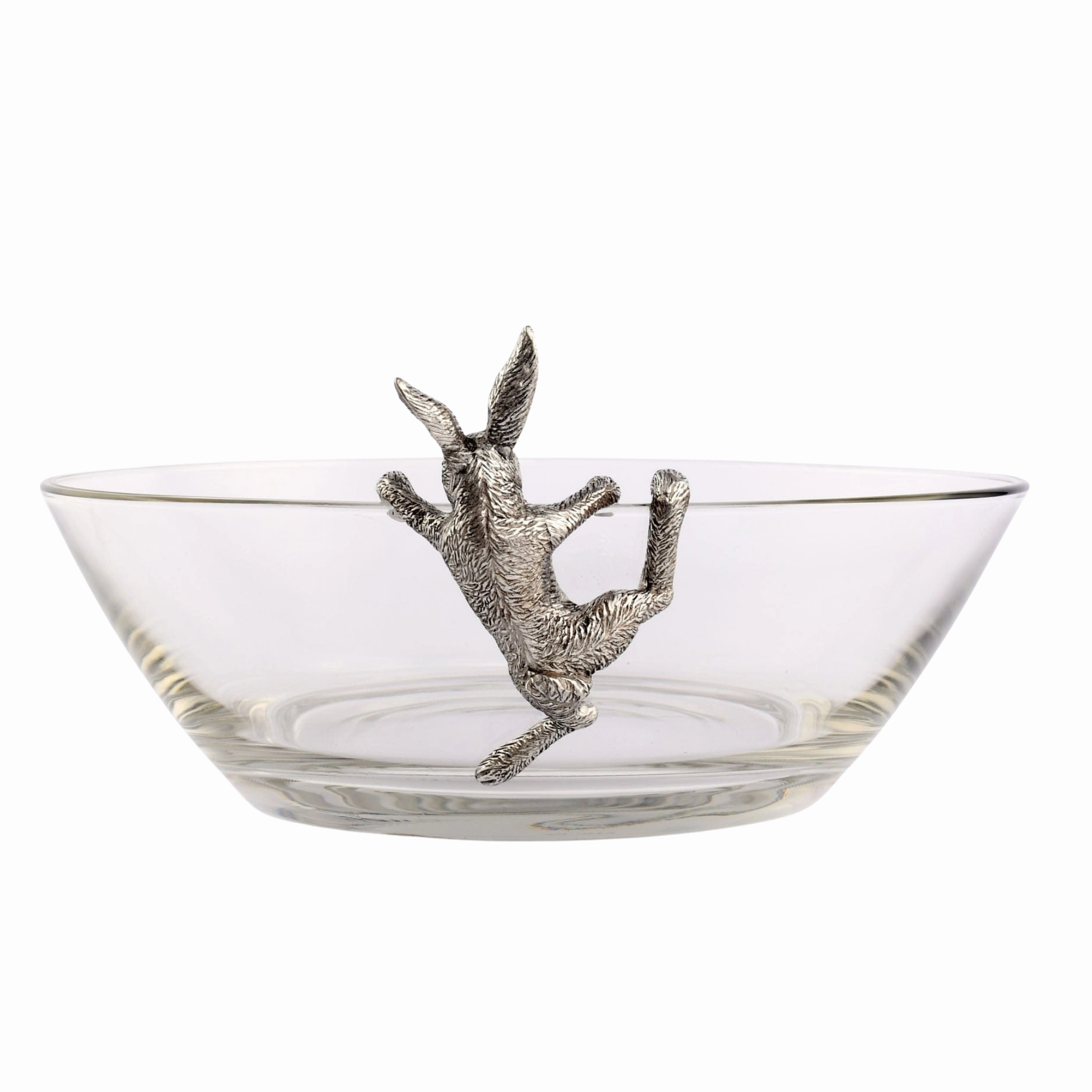 Climbing Bunny Glass Serving / Salad Bowl