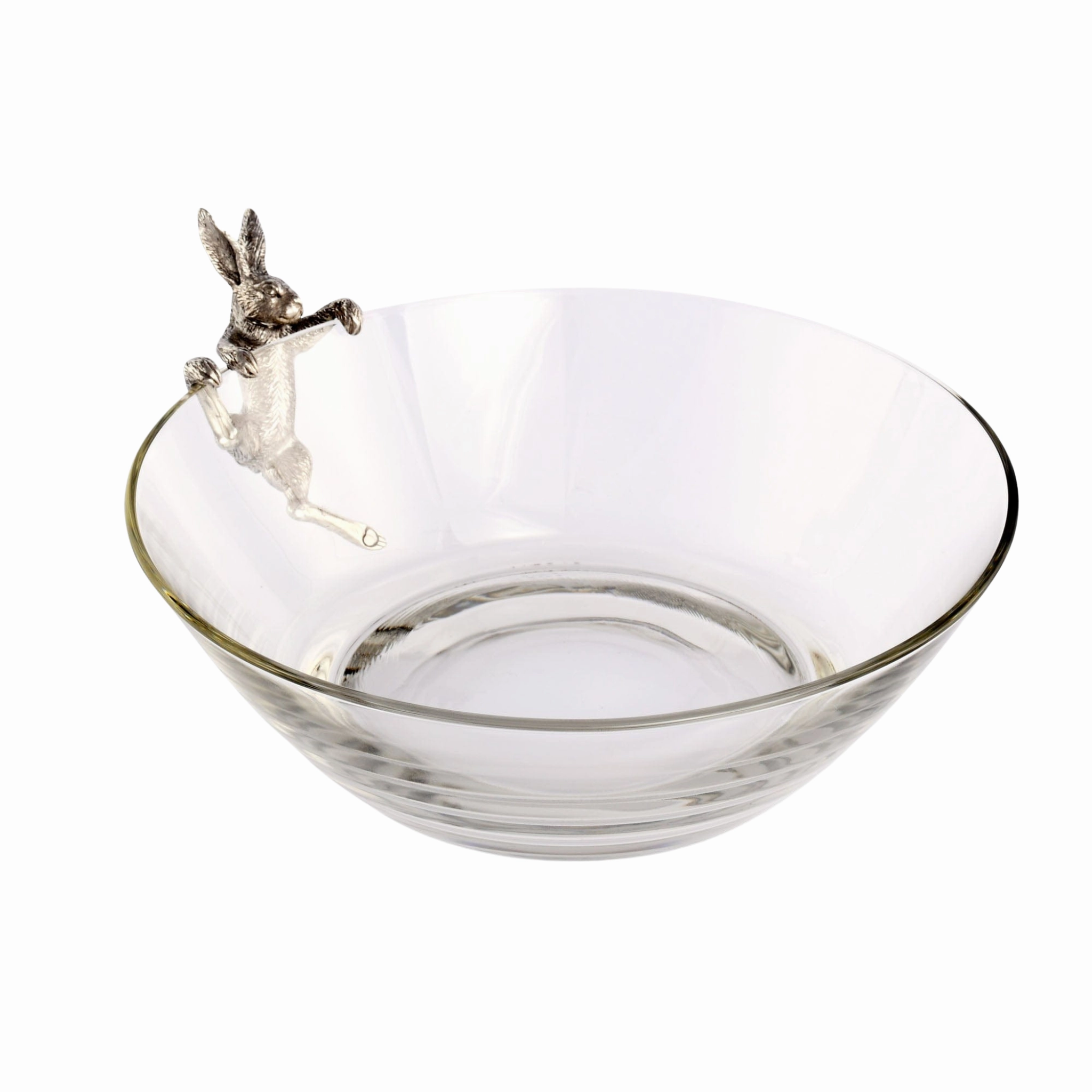 Climbing Bunny Glass Serving / Salad Bowl cute desktop display