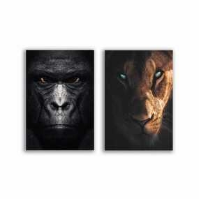 Closeup Animals - Duo by Zenzdesign framed mural artwork