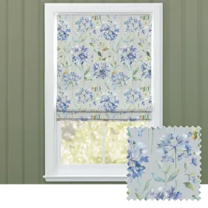 Clovelly Printed Cotton Made to Measure Roman Blinds Bluebell chic floor carpet  