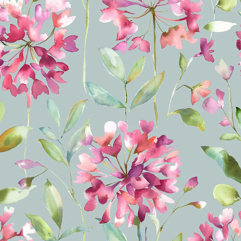 Clovelly Printed Cotton Made to Measure Roman Blinds Slate