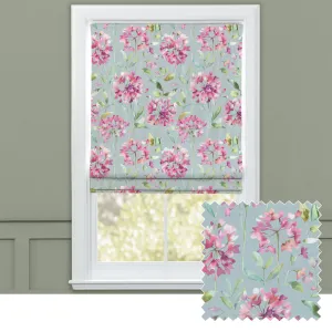 Clovelly Printed Cotton Made to Measure Roman Blinds Slate chic floor carpet  