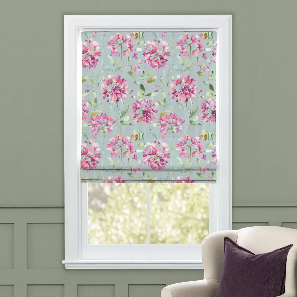 Clovelly Printed Cotton Made to Measure Roman Blinds Slate