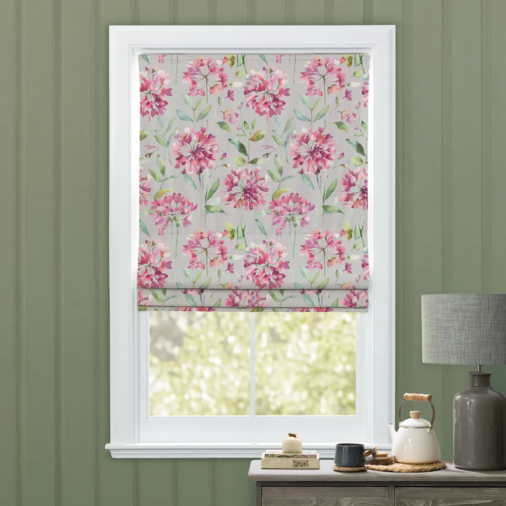 Clovelly Printed Cotton Made to Measure Roman Blinds Stone