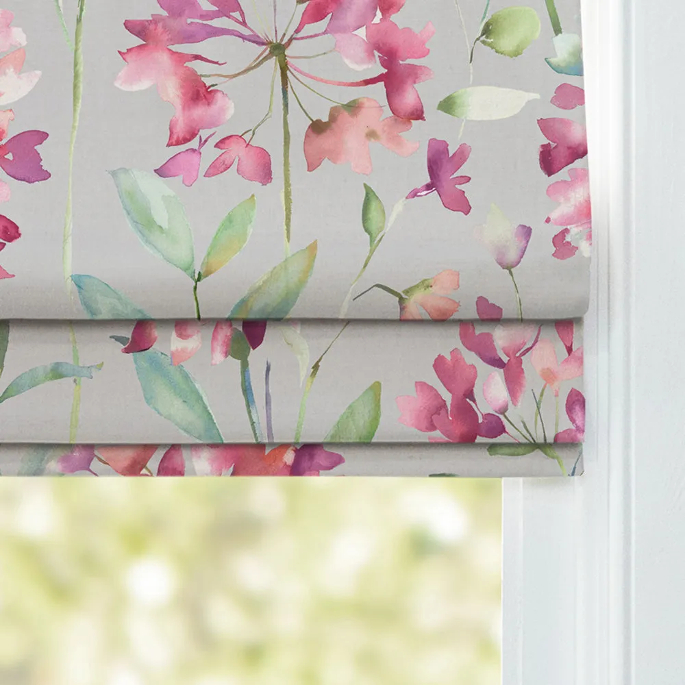Clovelly Printed Cotton Made to Measure Roman Blinds Stone
