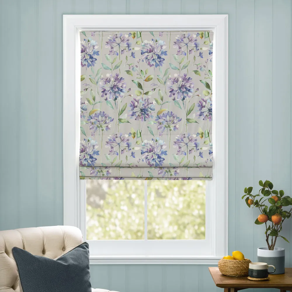 Clovelly Printed Cotton Made to Measure Roman Blinds Violet