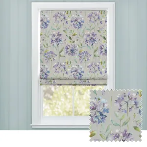 Clovelly Printed Cotton Made to Measure Roman Blinds Violet chic floor carpet  