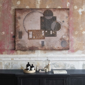 Clovelly Rusted Abstract Iron Wall Art 95cm modern mural painting