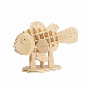 Clownfish 3D Wooden Puzzle, 6-1/4-Inch wooden room decoration