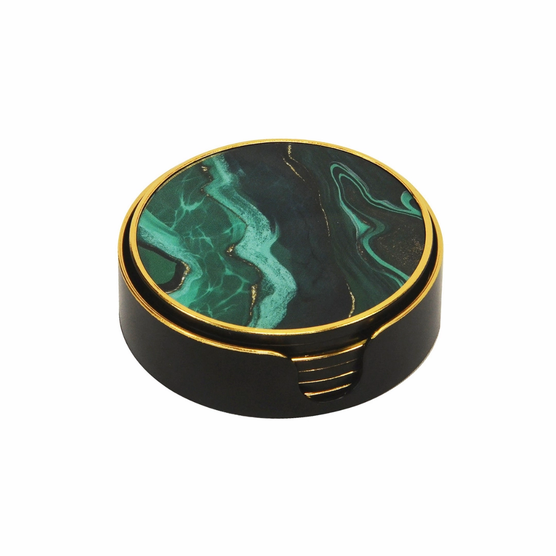 COASTER AGATE GREEN S/6 decorative home ornament