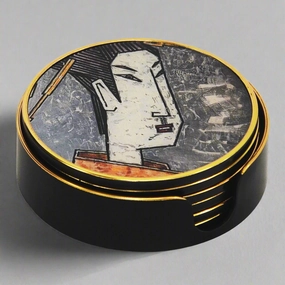 Coaster geisha girl grey set of 6 decorative home ornament