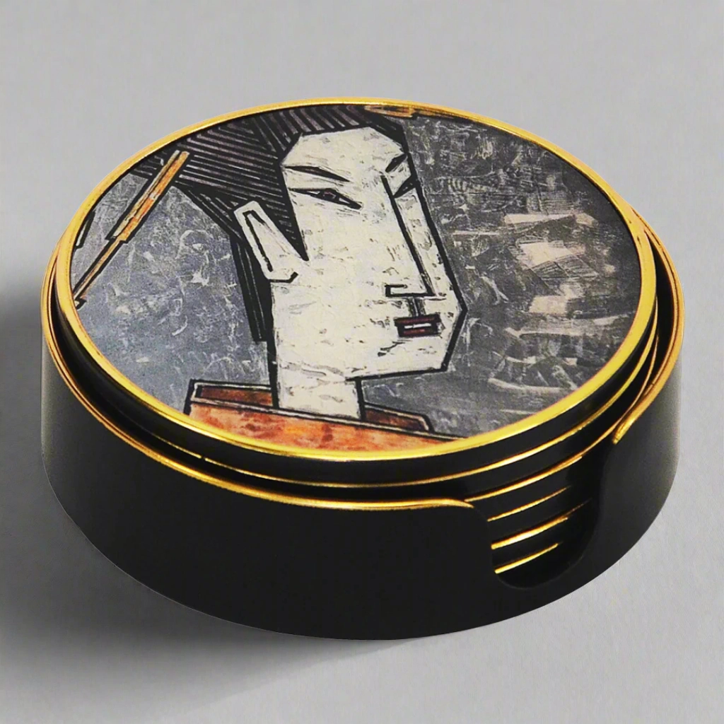 Coaster geisha girl grey set of 6 decorative home ornament