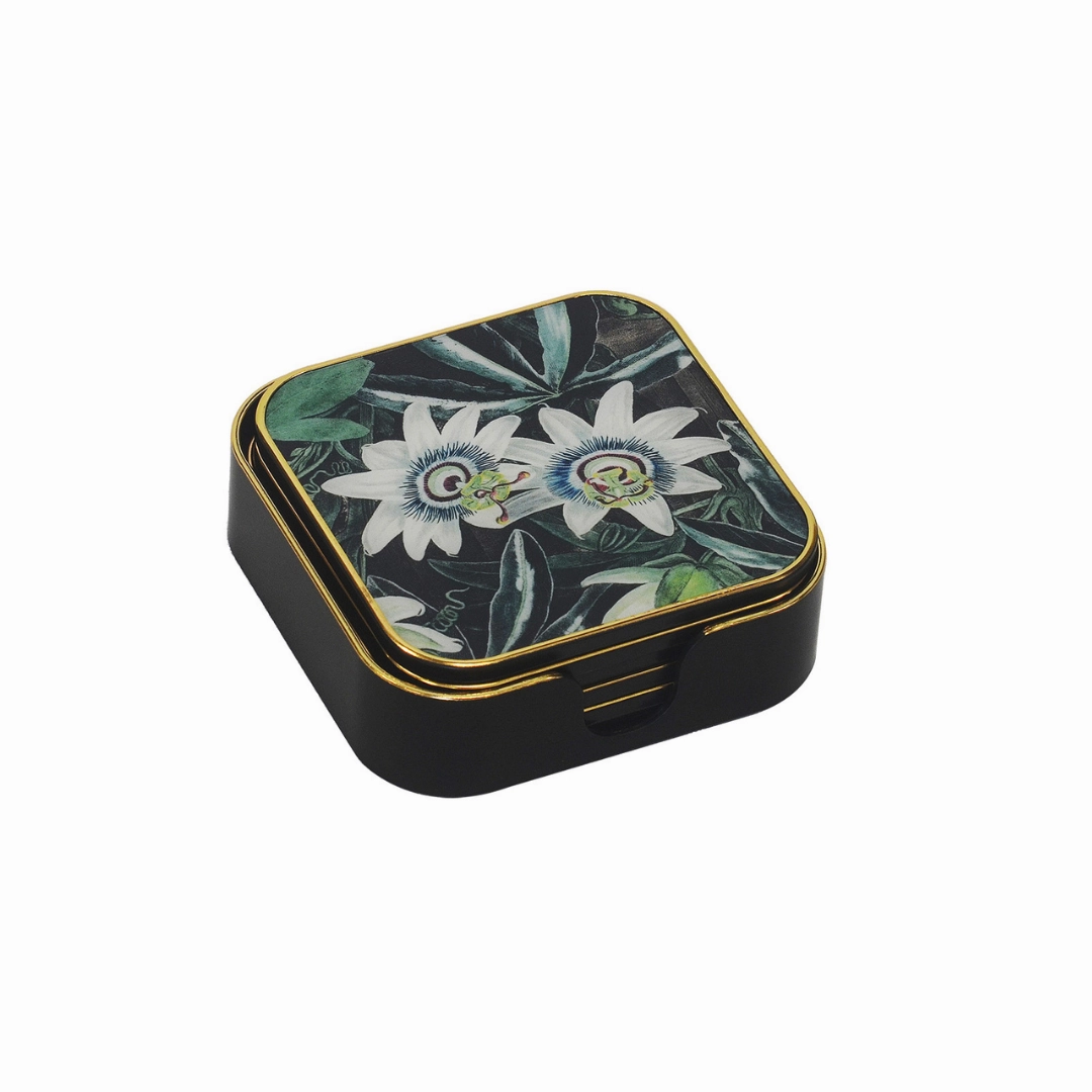 COASTER SQUARE PASSION FLOWER S/6 decorative home ornament