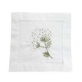 Cocktail Napkins in White with Hydrangea Design, Set of 4 cute desktop display