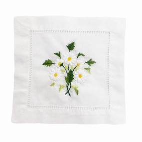 Cocktail Napkins with Daisies Design, Set of 4 mini desktop sculpture